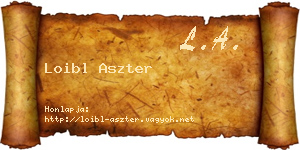 Loibl Aszter névjegykártya